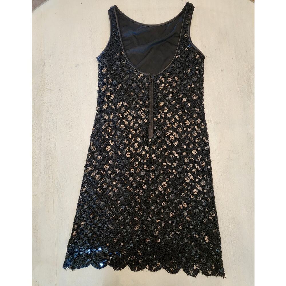 Maggy London Women's Black Sequin Sleeveless Dress SZ 4 Cocktail - Picture 2 of 7